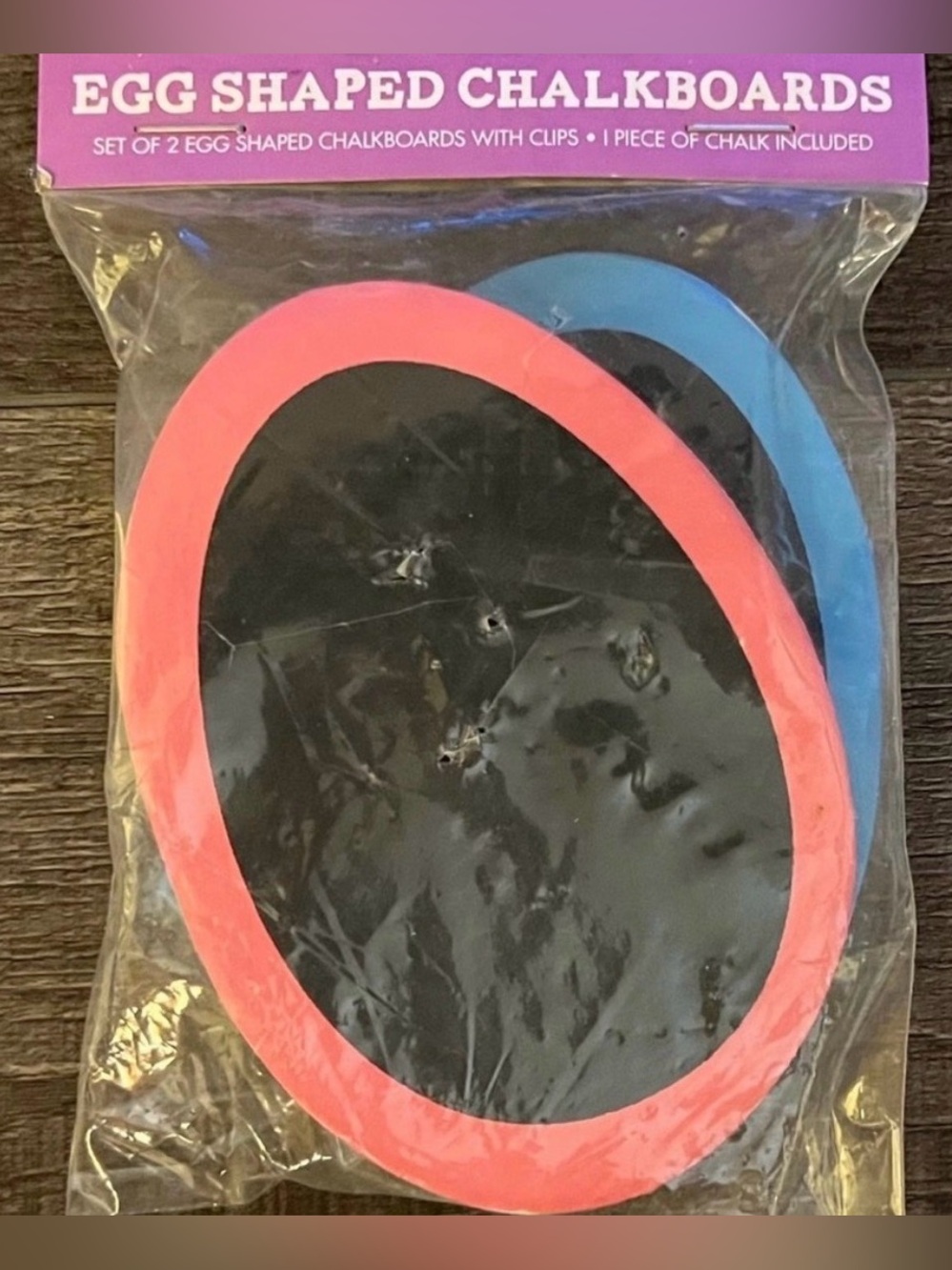 💞 New Set of 2 Easter Egg Chalk Boards with Pink & Blue Frames & Clips on back